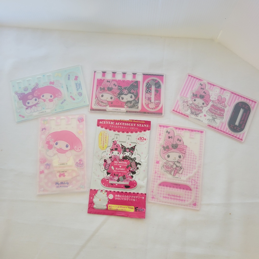 My Melody Kuromi Sanrio Anniversary Acrylic Accessories Stand Set Of 6